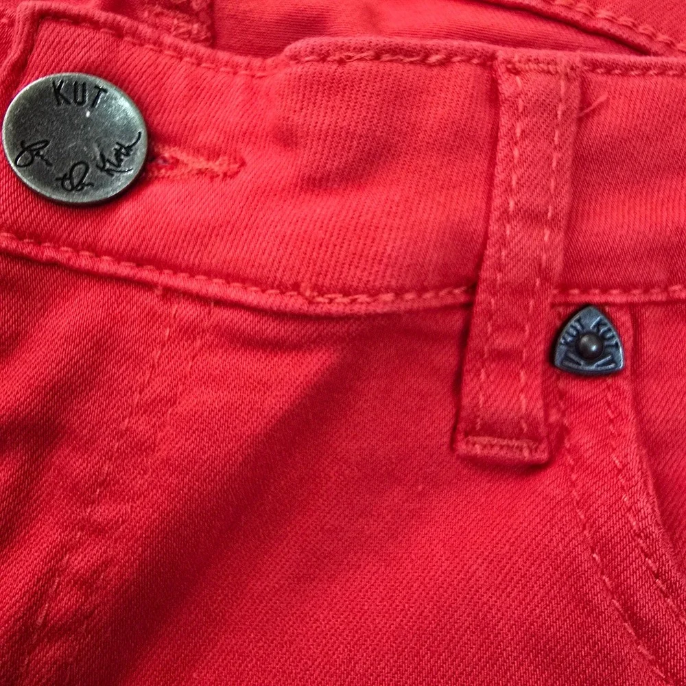 KUT from the Kloth Crop Skinny Red Jeans Pants Women‎ Size 8 Stretch 5 pocket